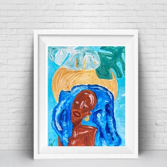 Other - Faceless Wall Art Woman Painting African American